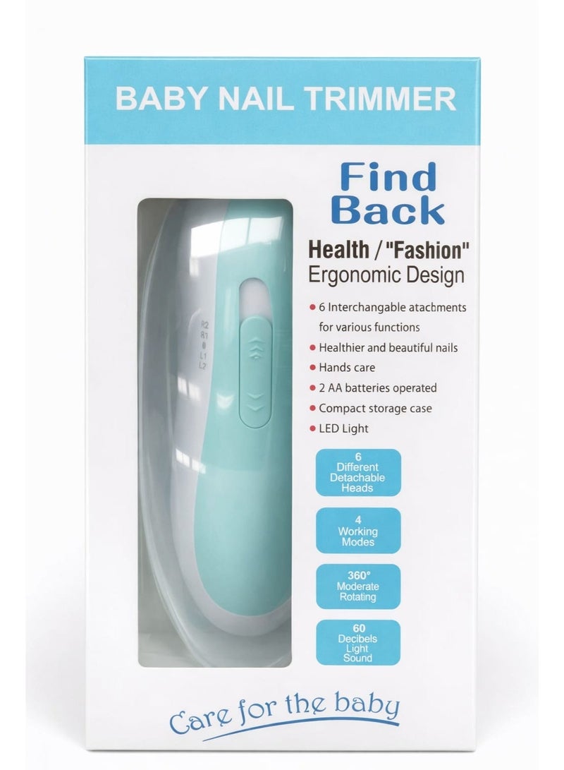 Baby Nail trimmer- find back -  File Drill For Baby No Sharp Claws Hurt, Nail Care Professional Manicure Pedicure System For Beauty Nail Art, 6 In 1 Safety Cutter Trimmer Clipper For Toes And Fingers  - multi colour- care for the baby - Image 1